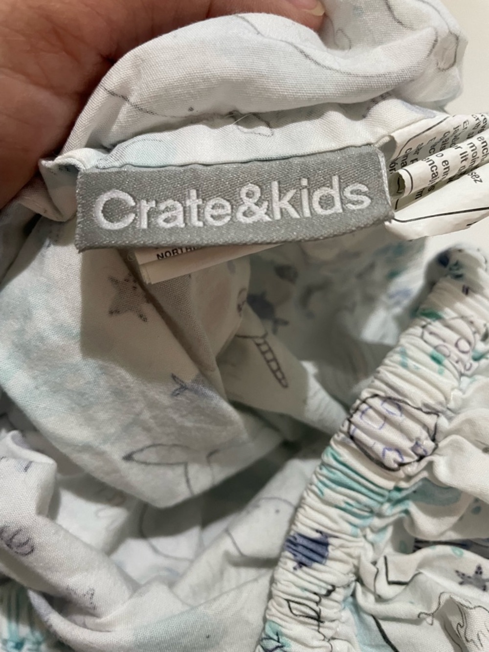 Whale & Ocean Creatures Printed Baby Crib fitted sheet & pad cover - Picture 4 of 4